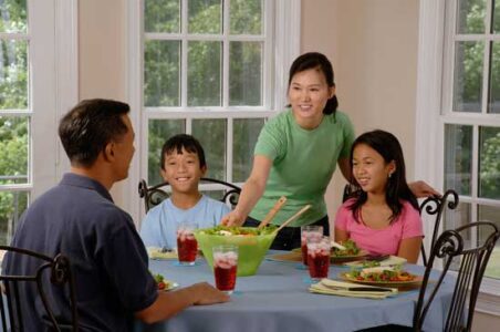 Dinner Table + Fruits & Veggies = Happy Families Image